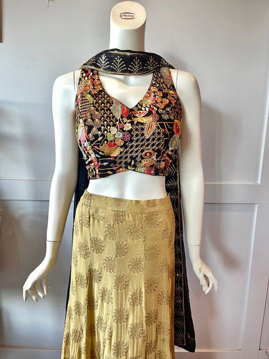 Gold & Black  Lehnga