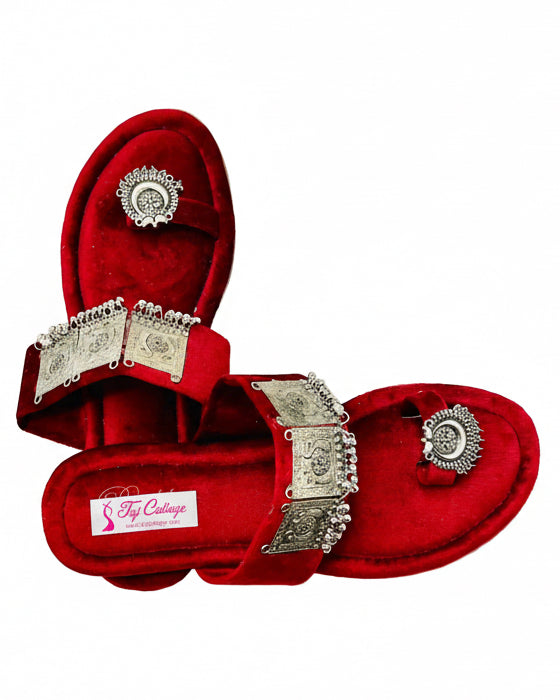 Red Velvet Sandals