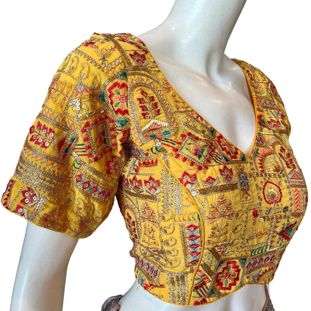 Yellow Embroidered Blouse
