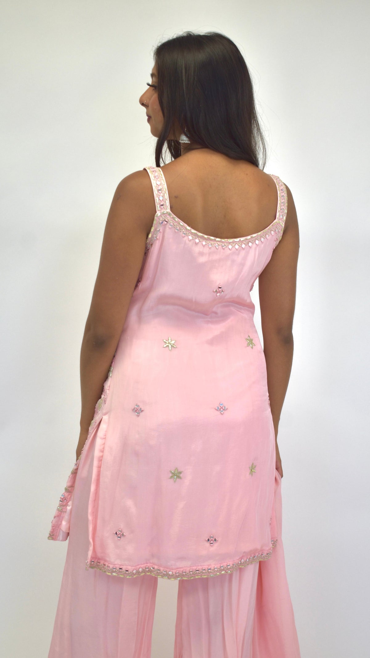 Pink Palazzo Sleevless Set