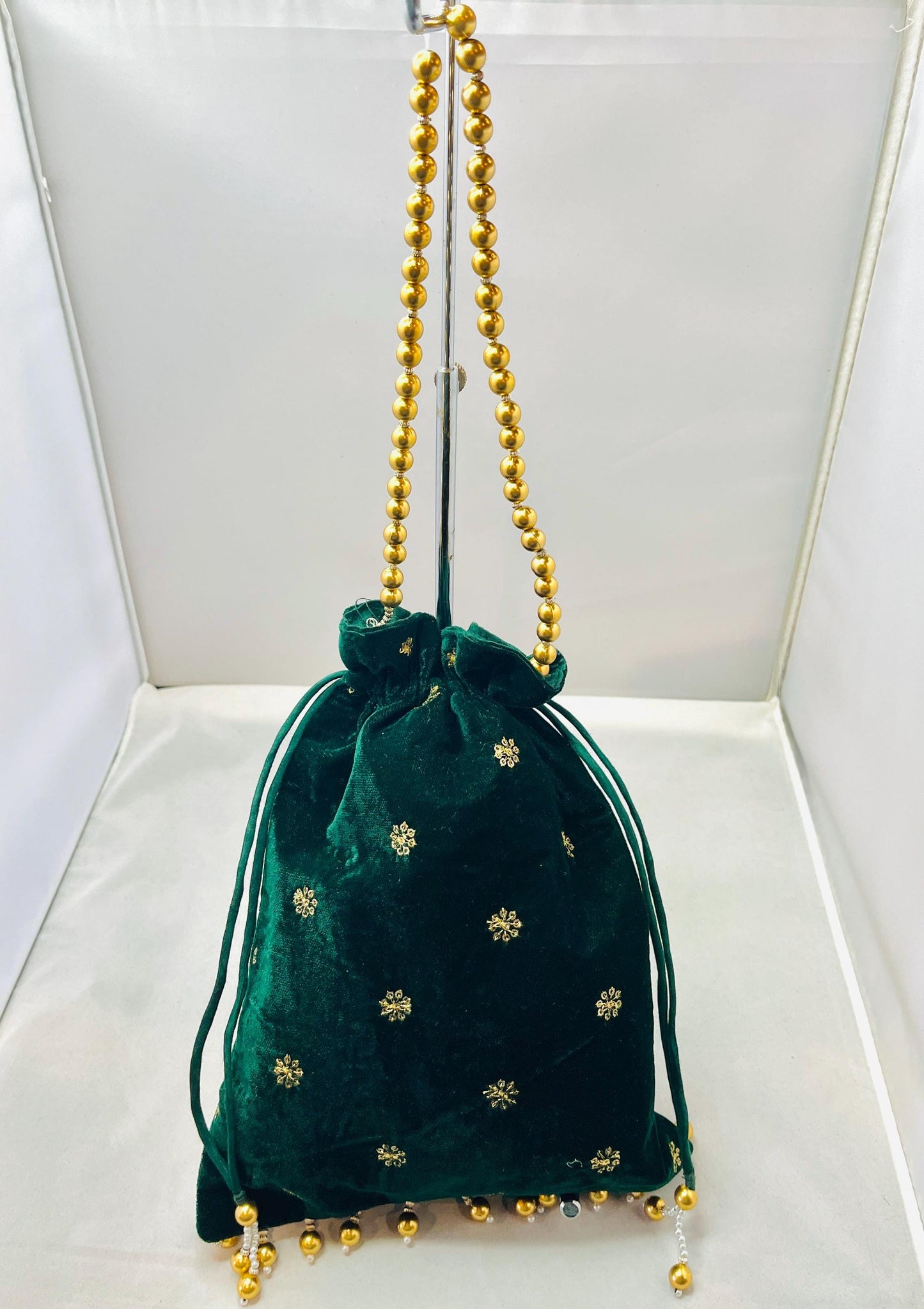 Green Color Velvet Bag