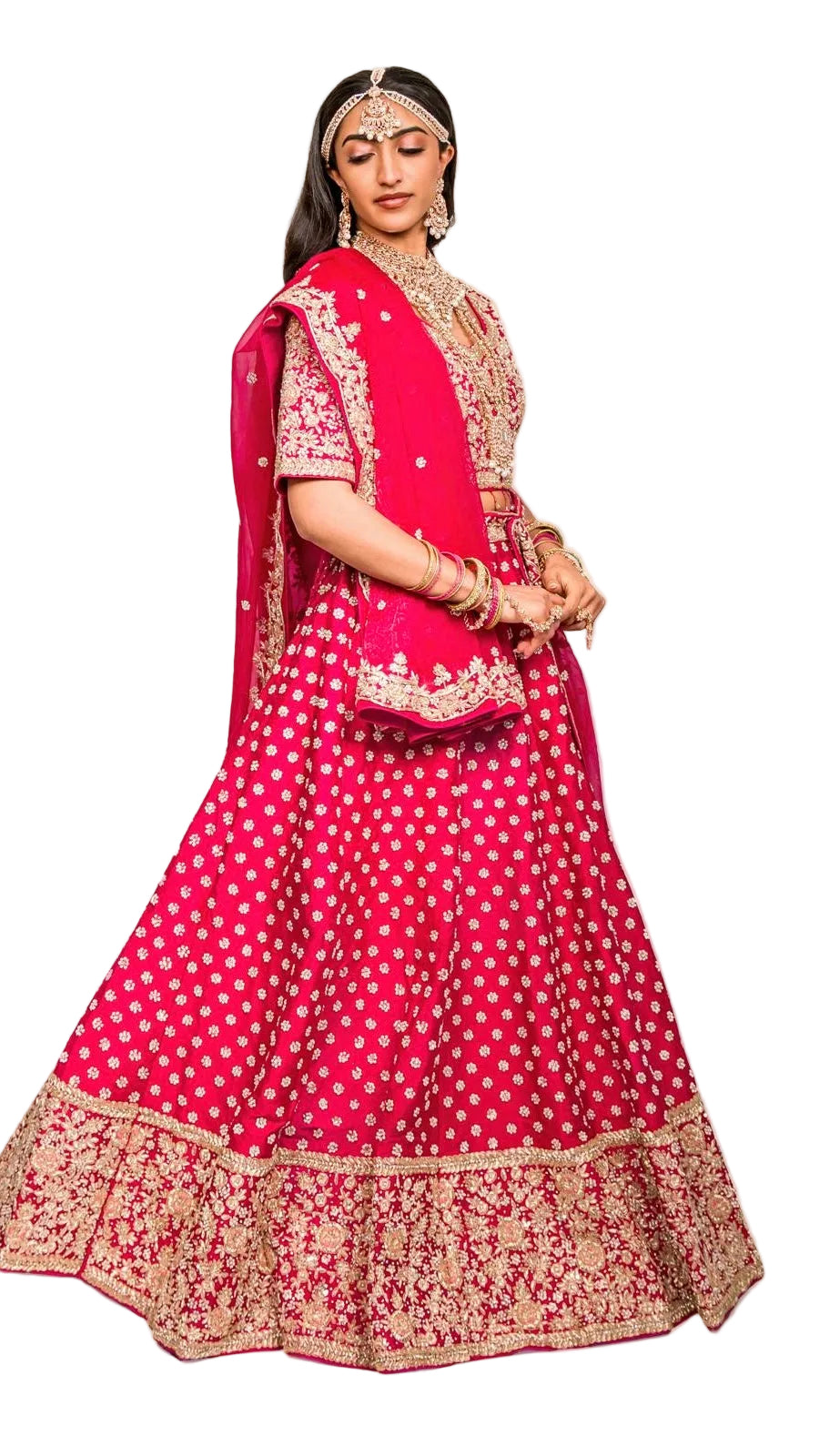 Raspberry Color Bridal Lehnga Set