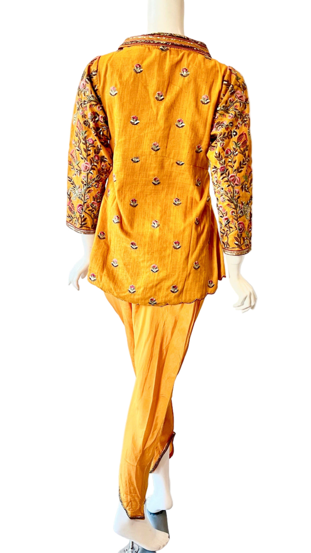 Orange Color Jacket With Tulip Pants