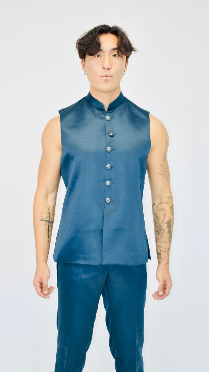 Peacock Blue Indo-Western Set