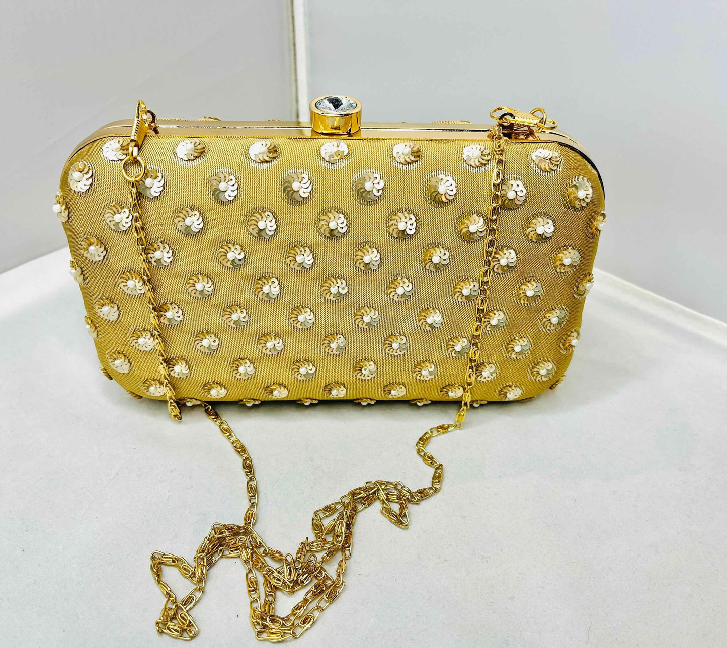 Gold Silk Clutch