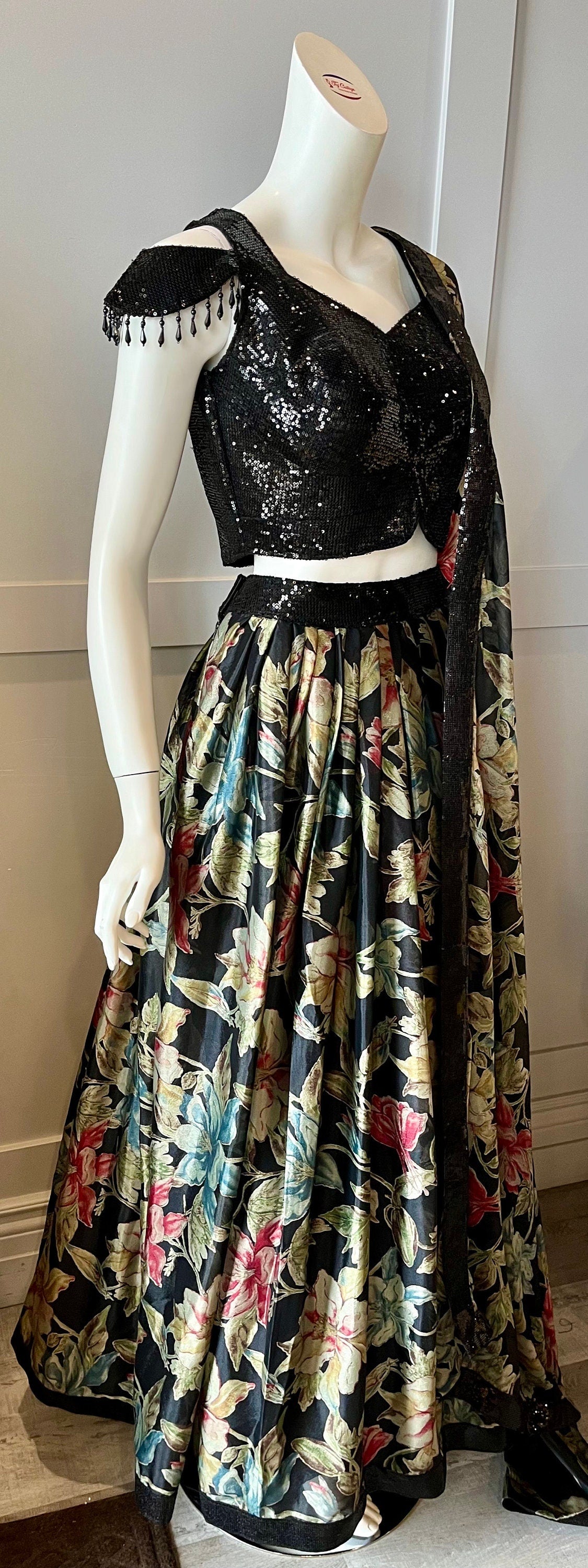 Floral Black Lehnga