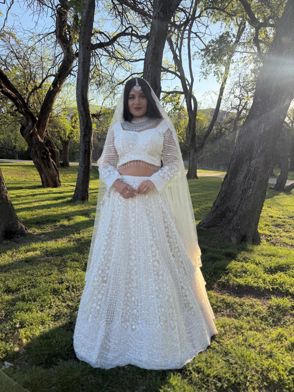 Off-White Bridal Lehnga Set - Pose 2