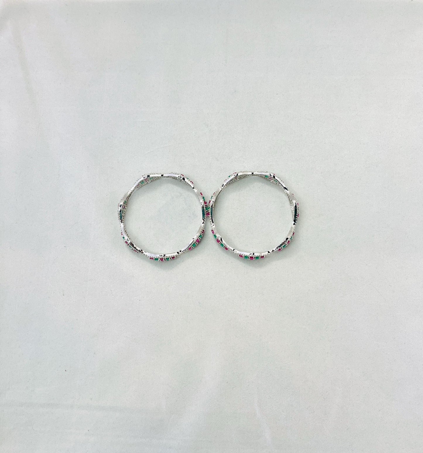 Ruby Emerald American Diamond Bangles