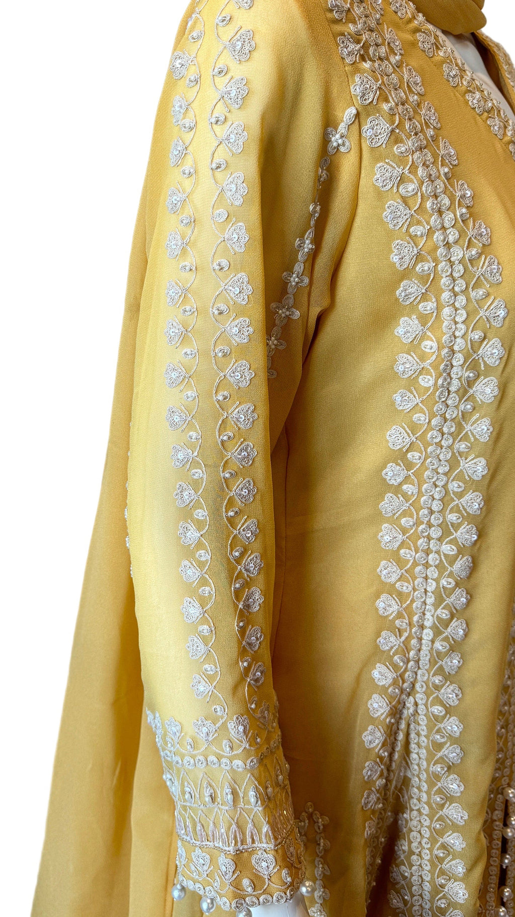 Yellow Embroidered Pant Set