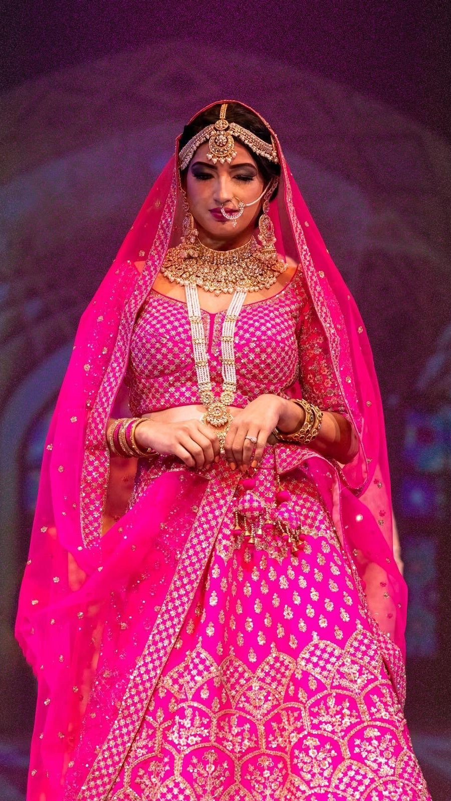 Dark Pink Bridal Lehnga