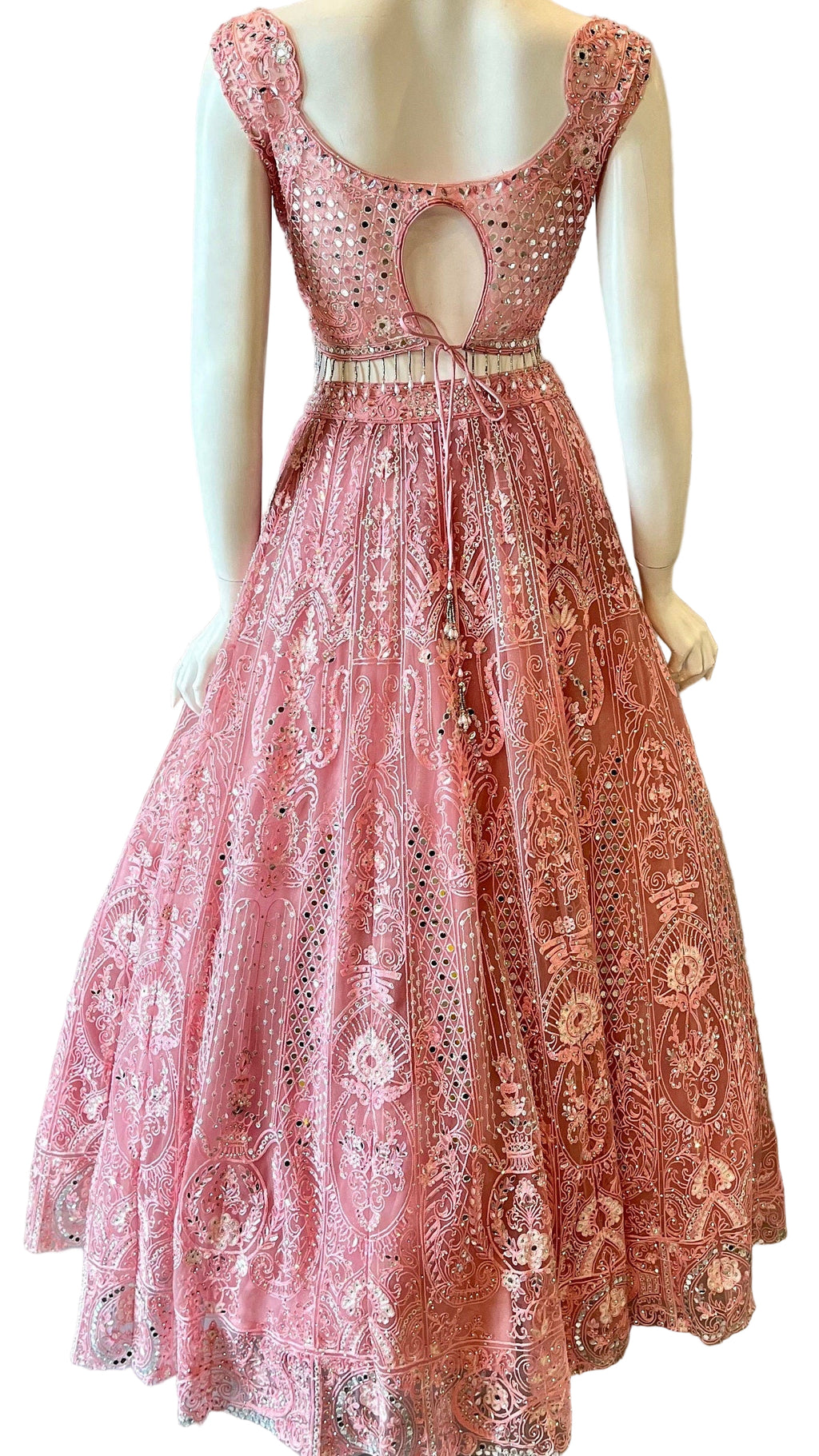 Pink Embroidered Lehnga with Beads