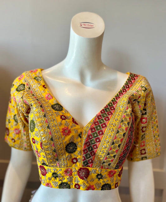 Yellow Embroidered Blouse
