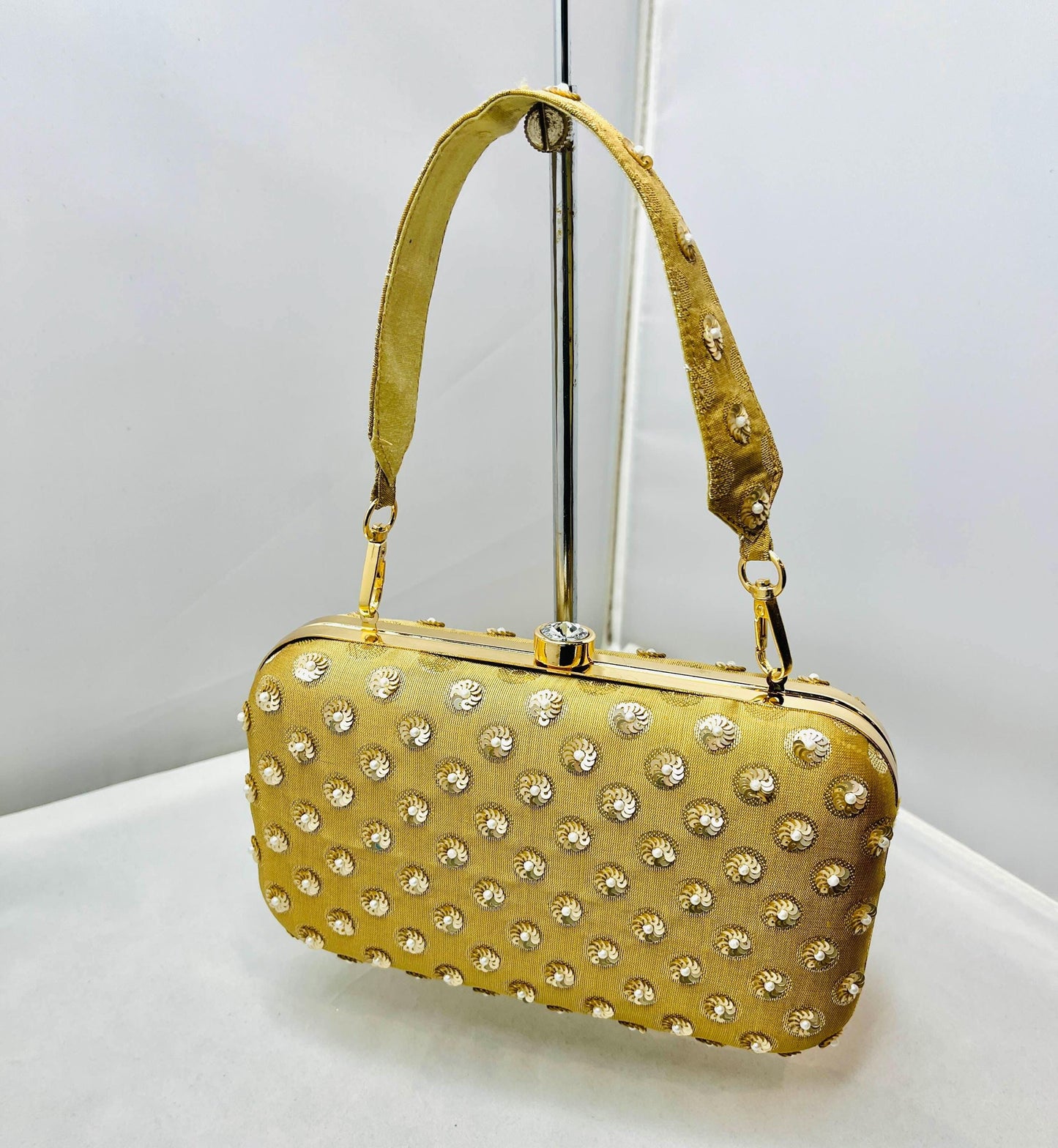 Gold Silk Clutch