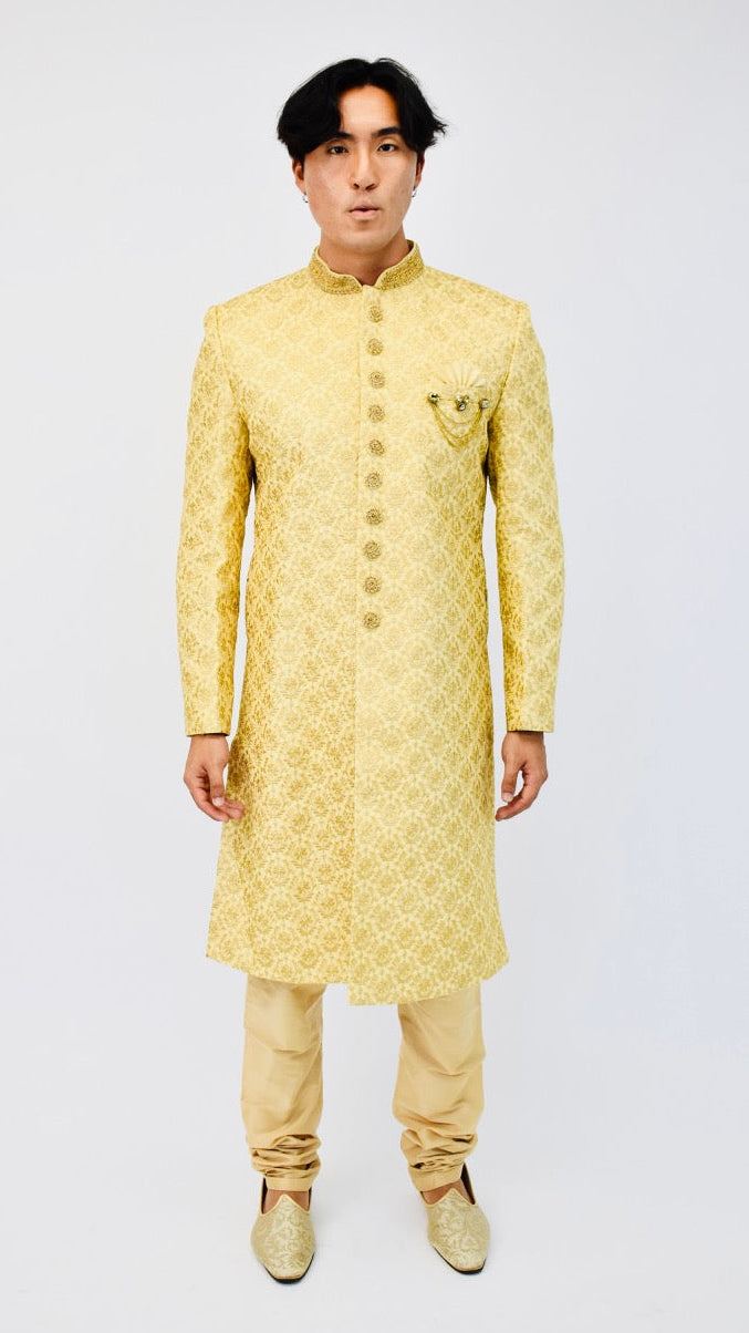 Gold Color Sherwani Set
