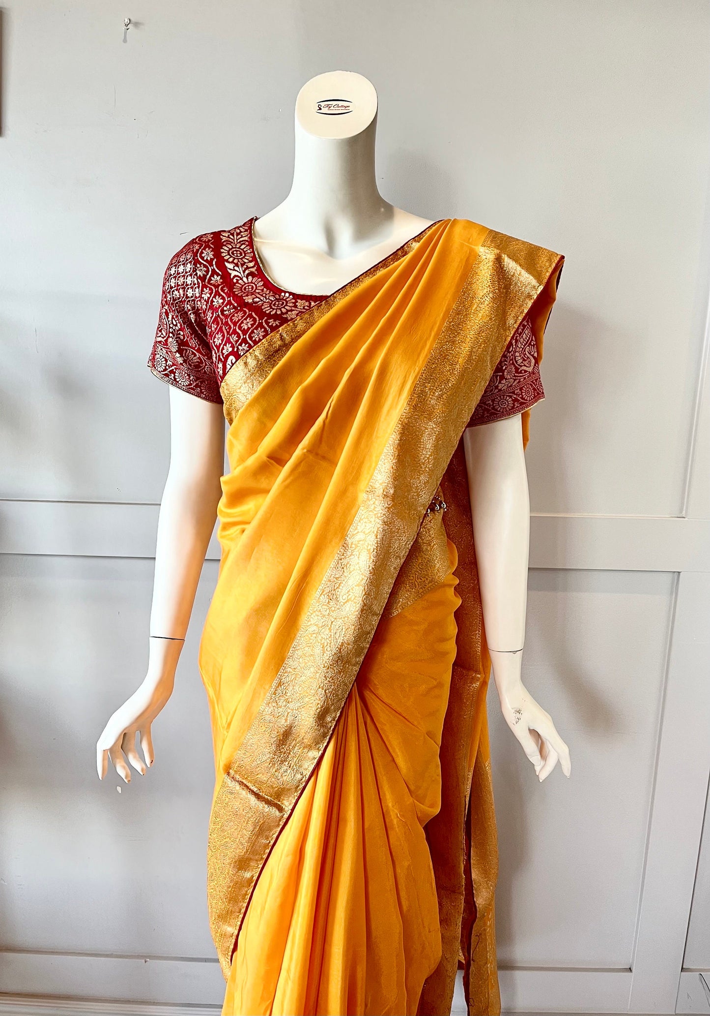 Yellow With Gold Zari Banarasi Silk Saree