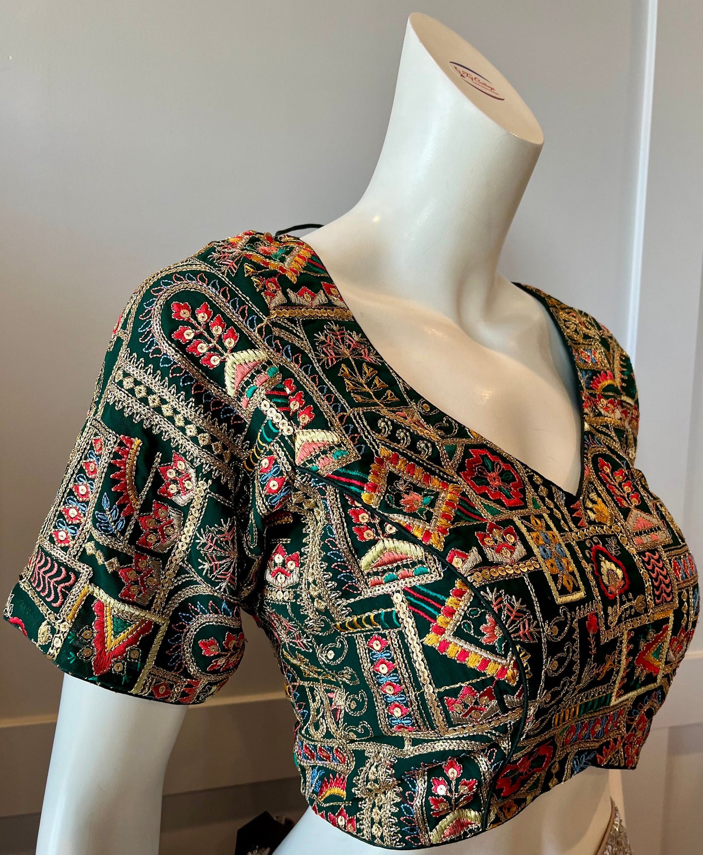 Green Embroidered Blouse