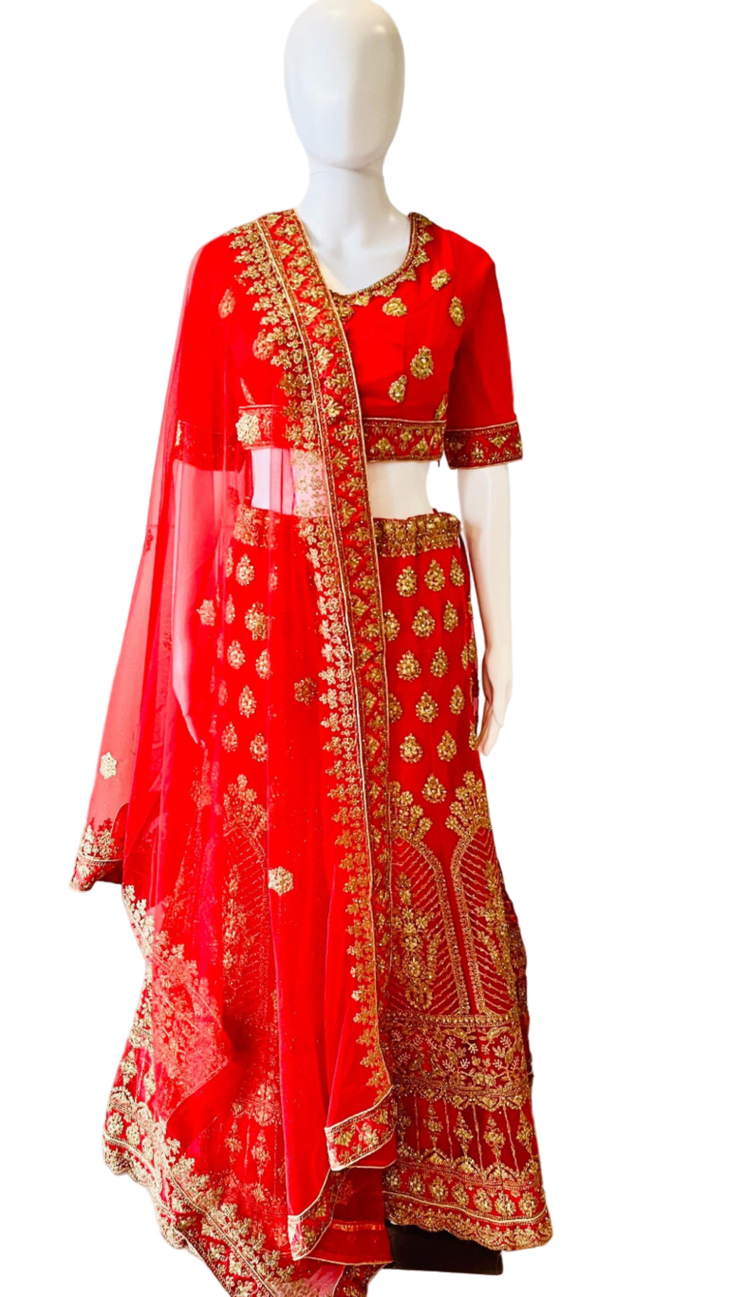Embroidered Red Lehnga