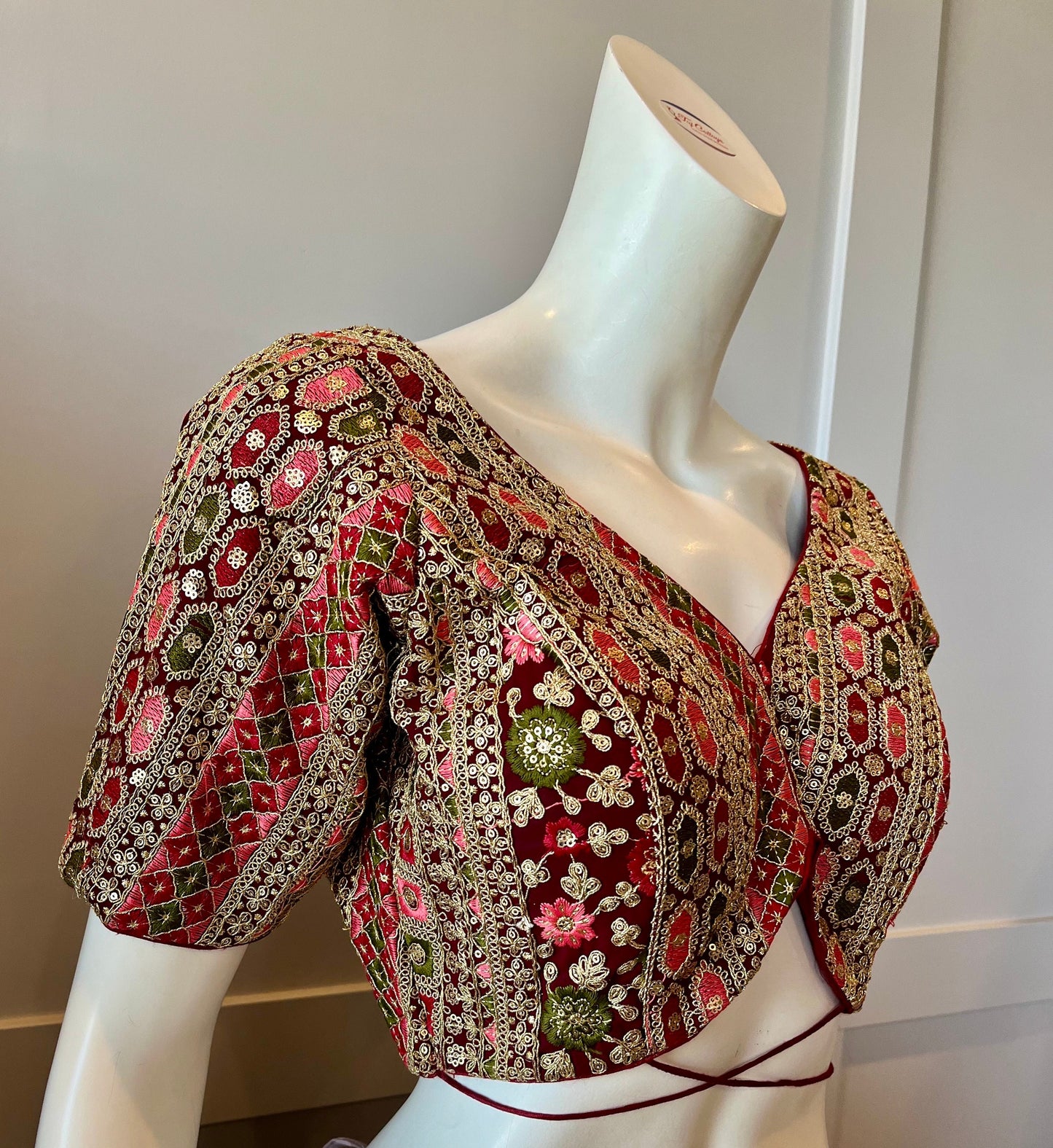 Maroon Embroidered Blouse