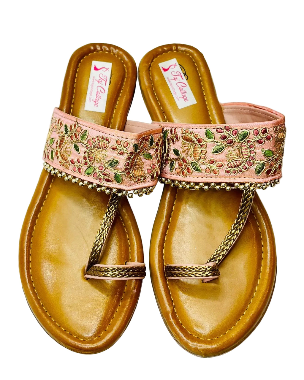 Gold & Pink Color Sandals