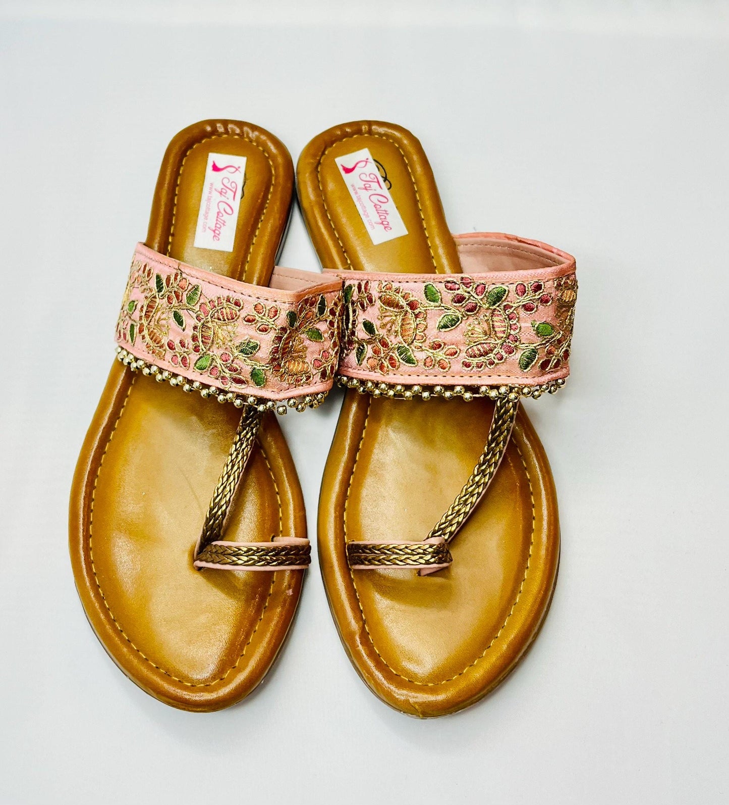 Gold & Pink Color Sandals