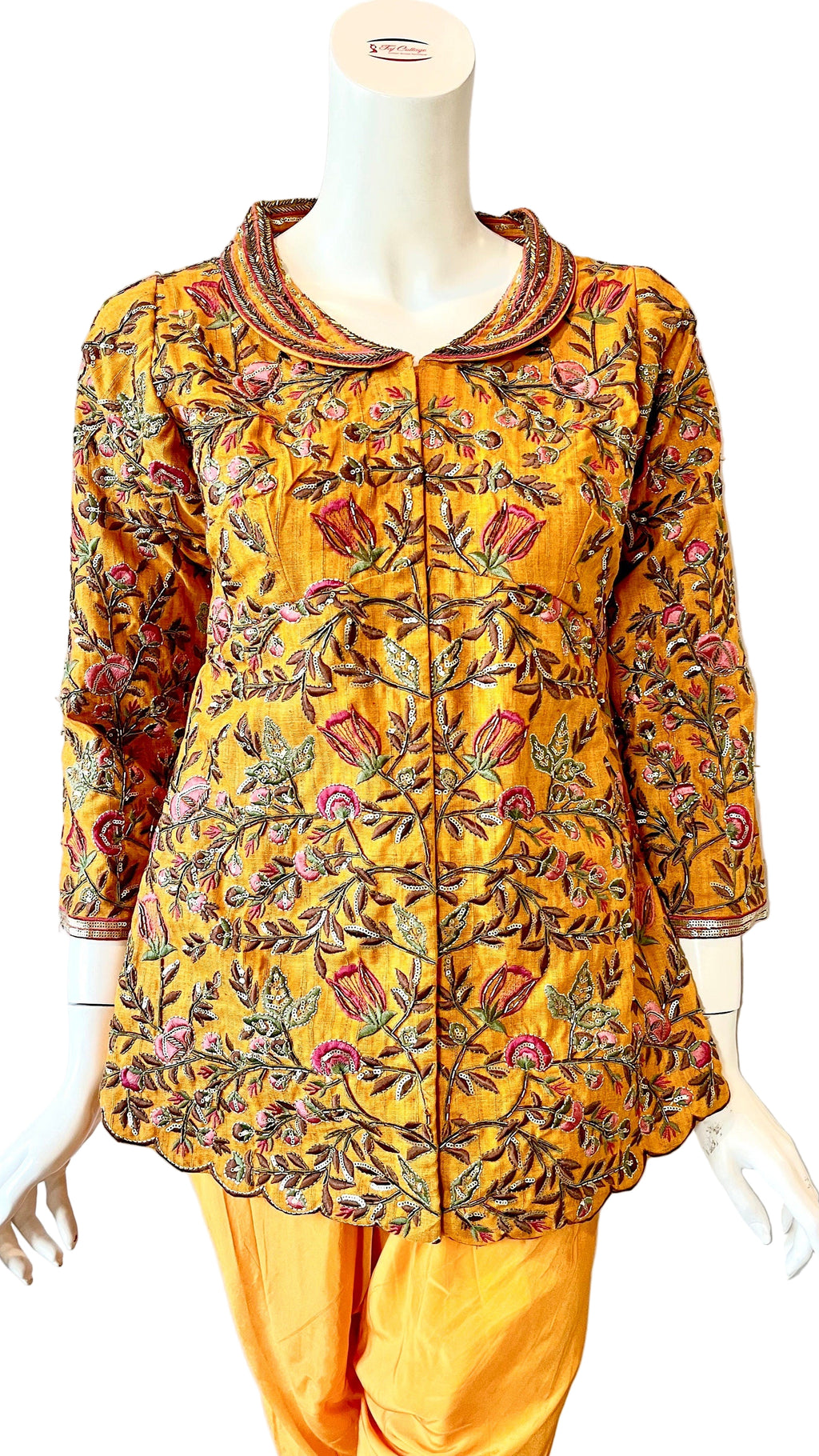 Orange Color Jacket With Tulip Pants