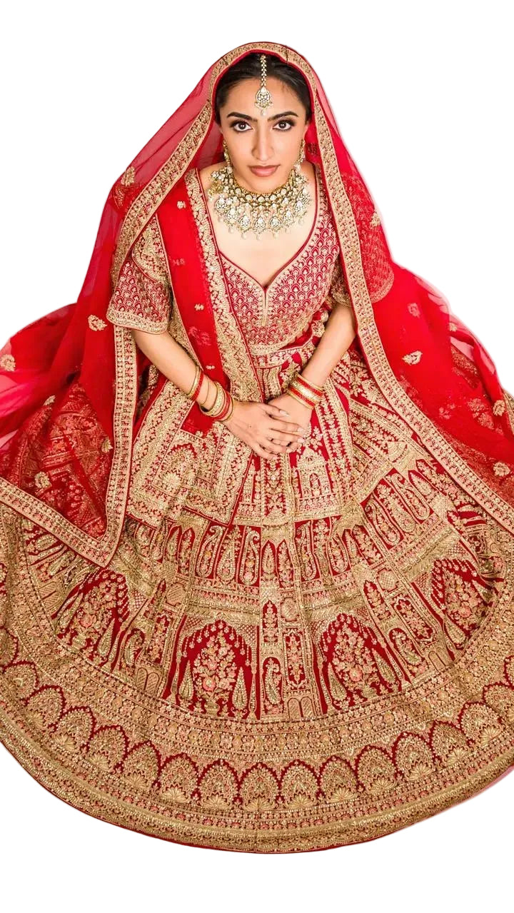 Red Color Bridal Lehnga Set