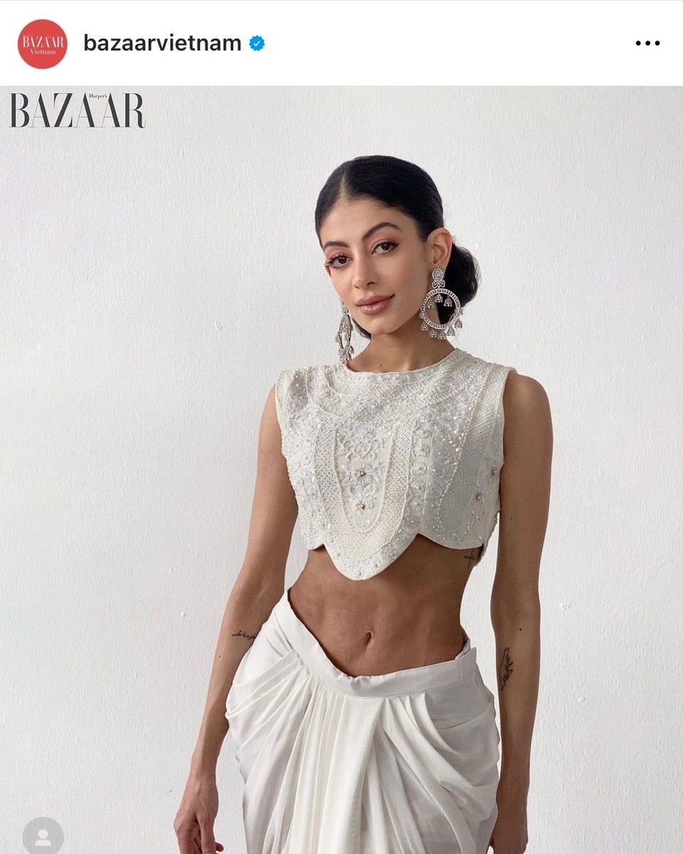 Crop Top with Draped Skirt
