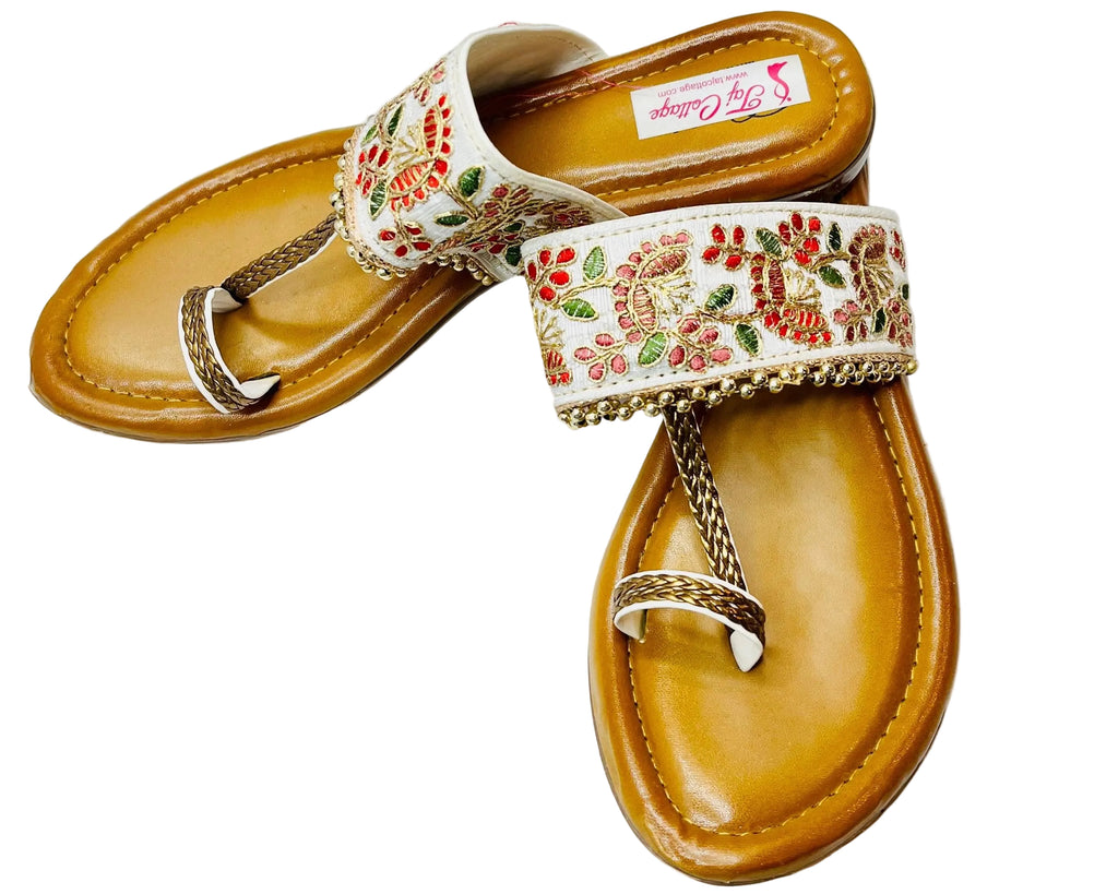 Gold & White Sandals