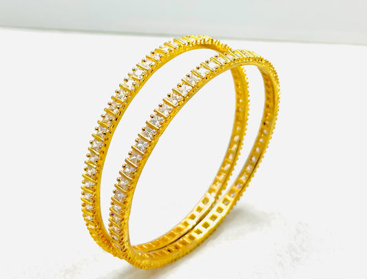 Rhinestones  Golden Bangles