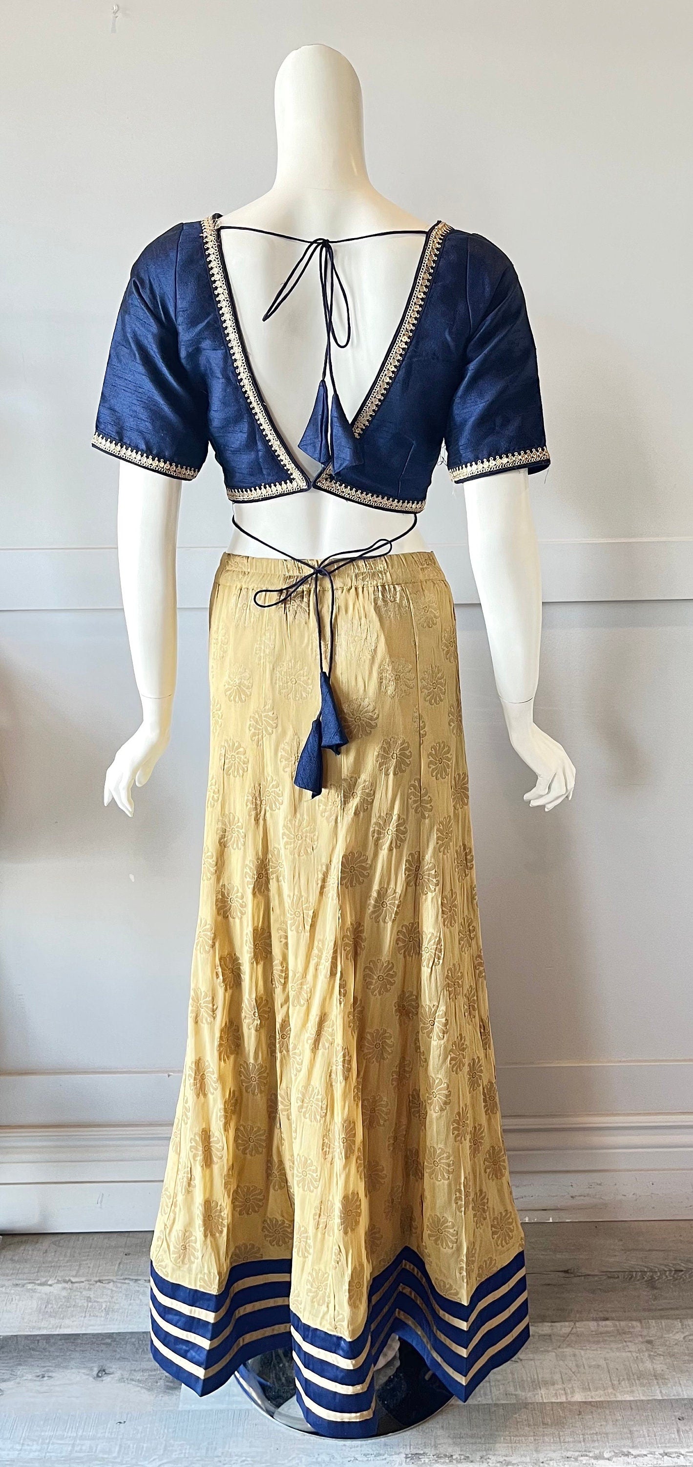 Gold & Blue  Lehnga
