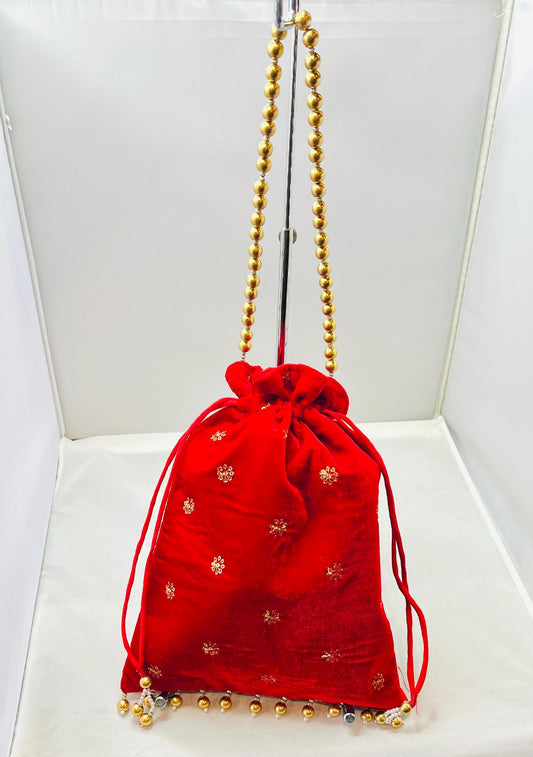 Red Color Velvet Bag