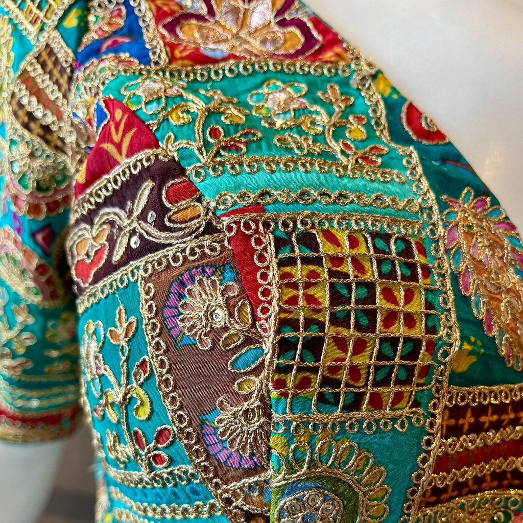 Teal Embroidered Blouse