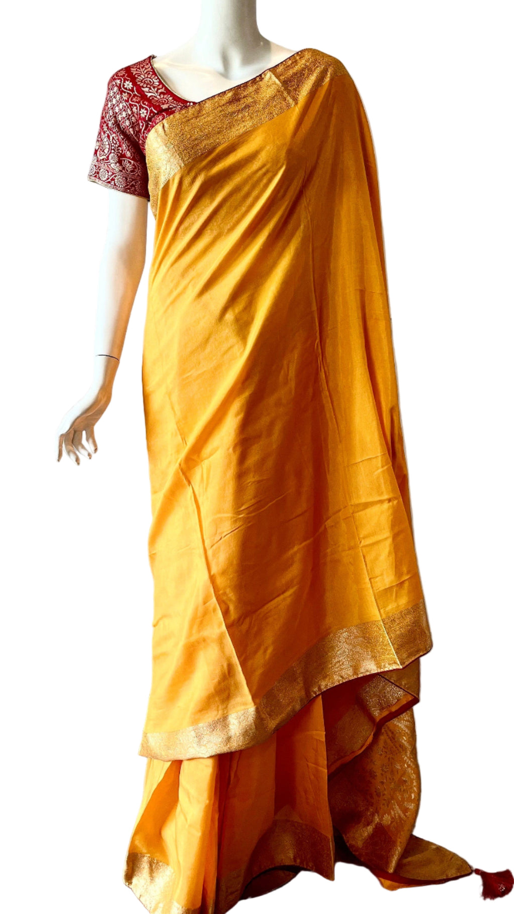 Yellow With Gold Zari Banarasi Silk Saree
