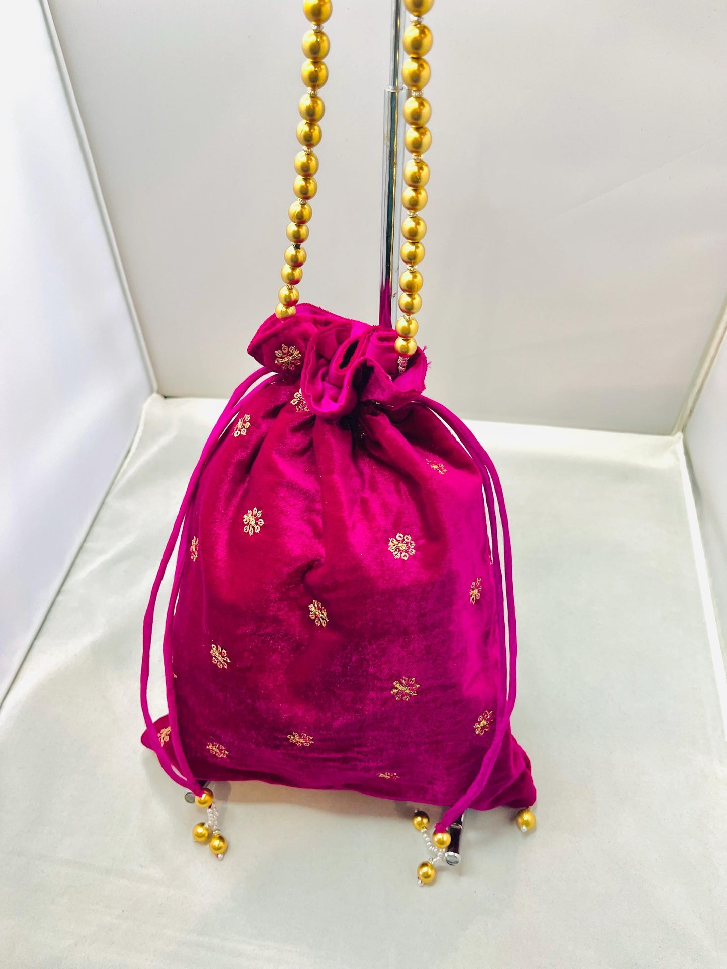 Dark Pink Color Velvet Bag