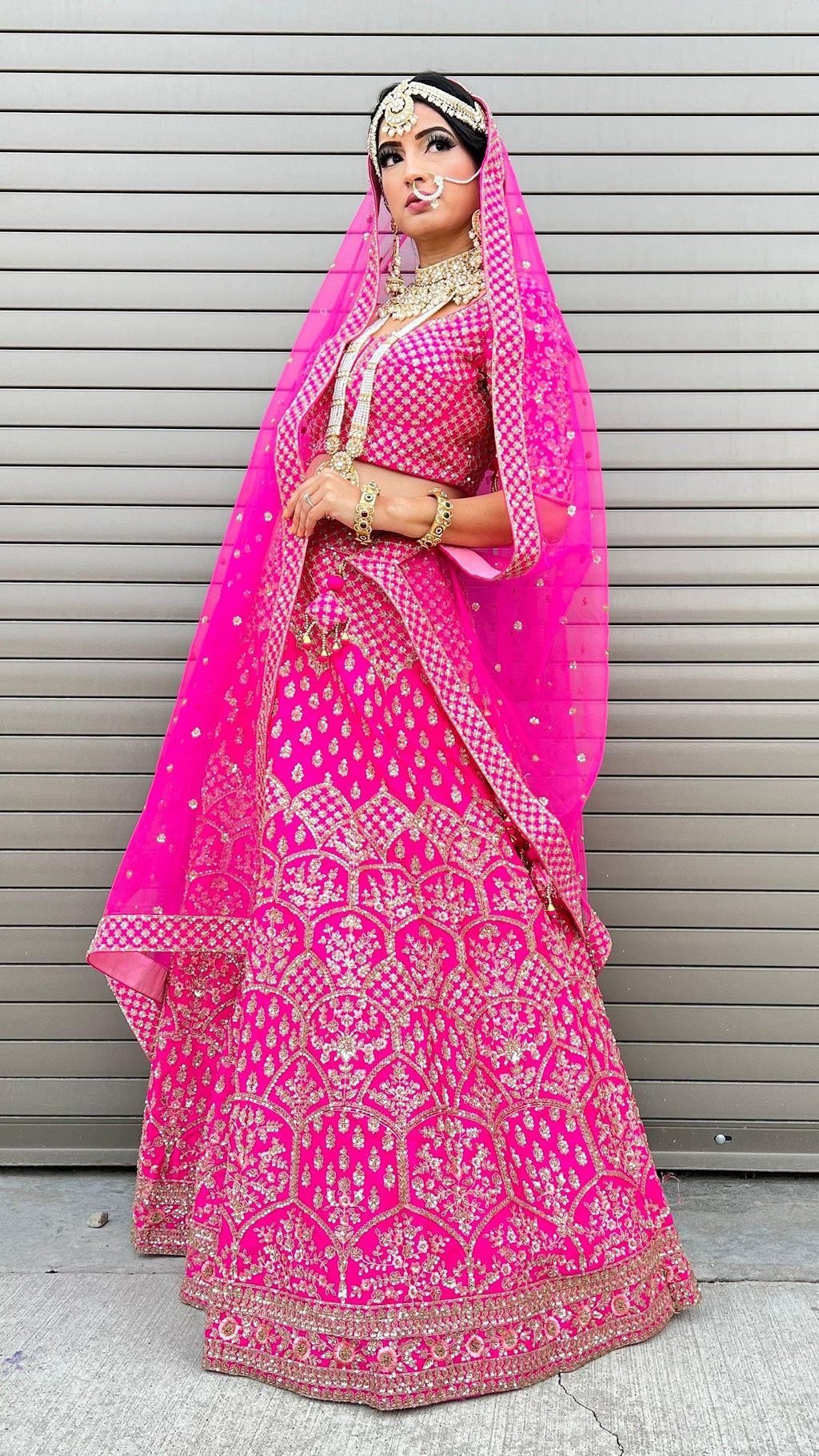 Dark Pink Bridal Lehnga