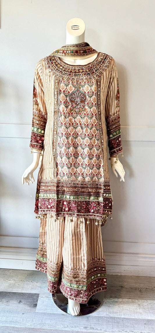 Cream Sharara Set