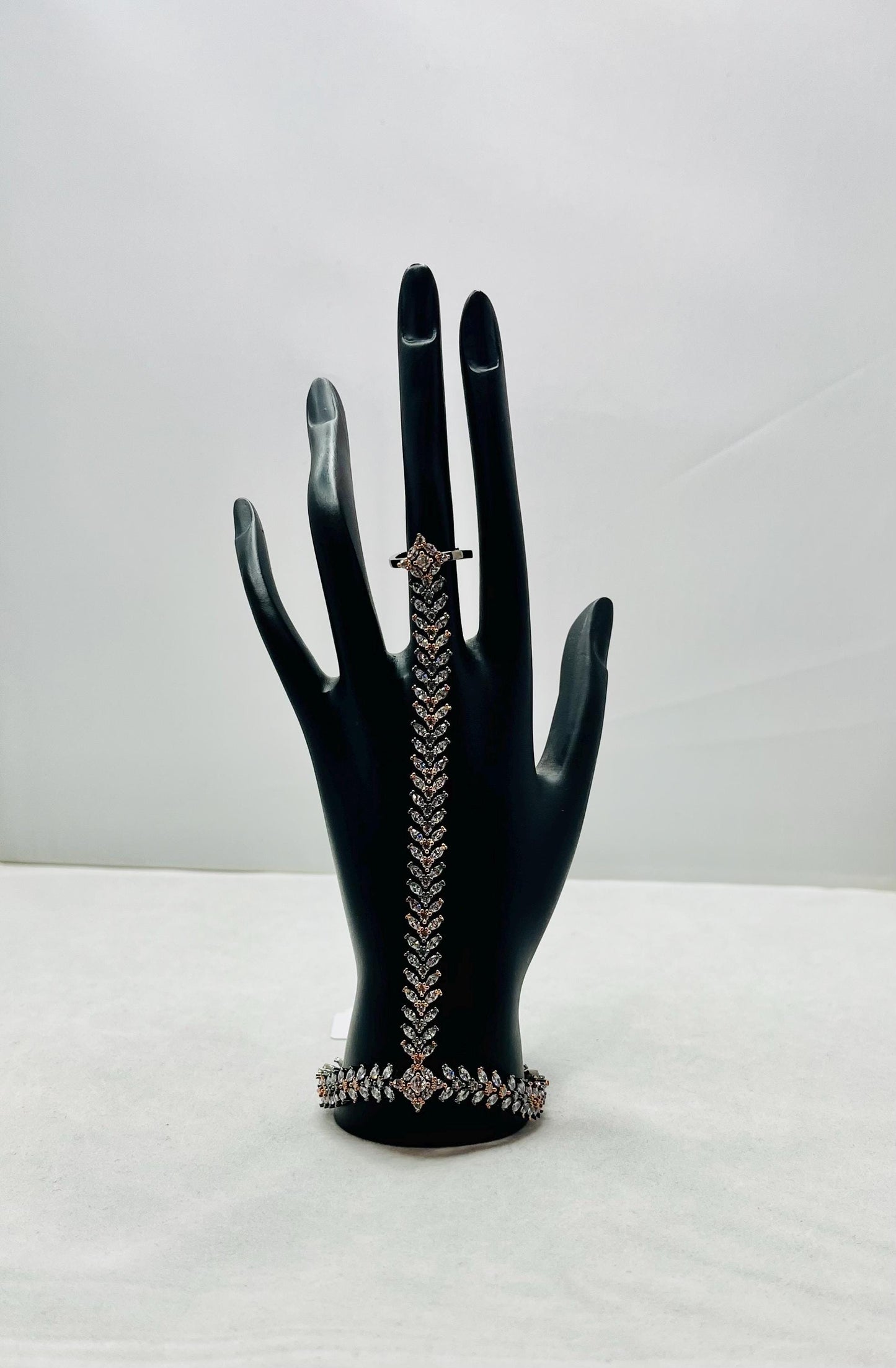 Rose gold bracelet with ring