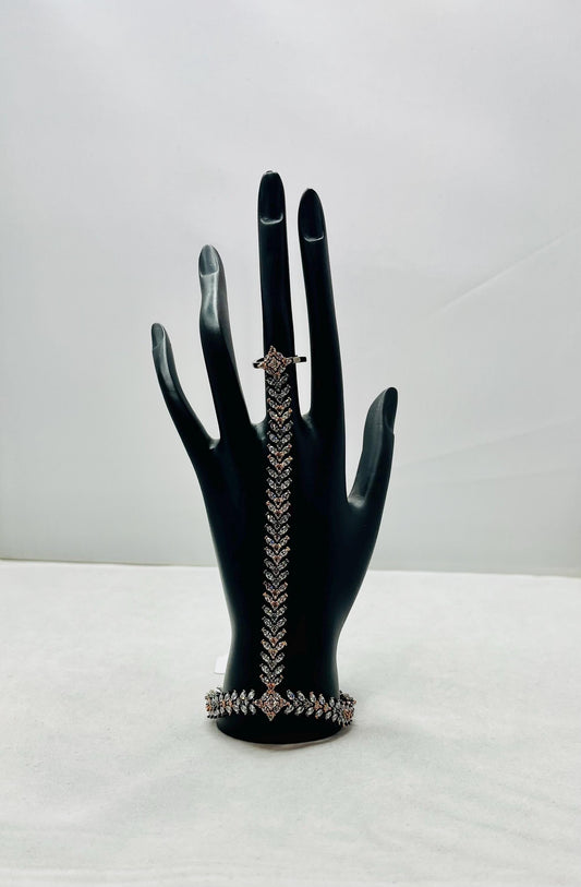 Rose gold bracelet with ring