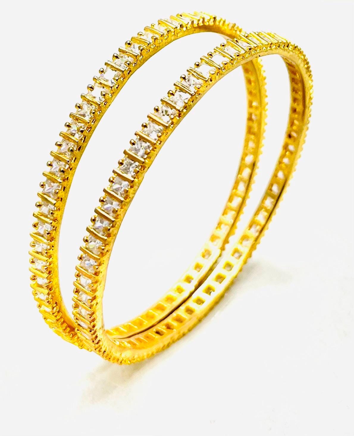 Rhinestones  Golden Bangles