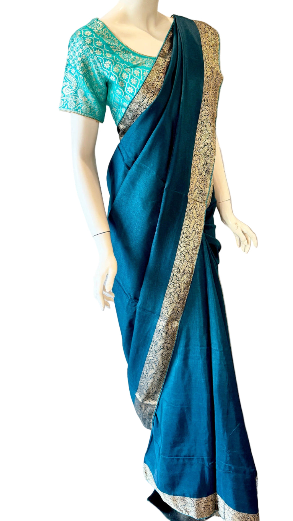 Peacock Blue Saree