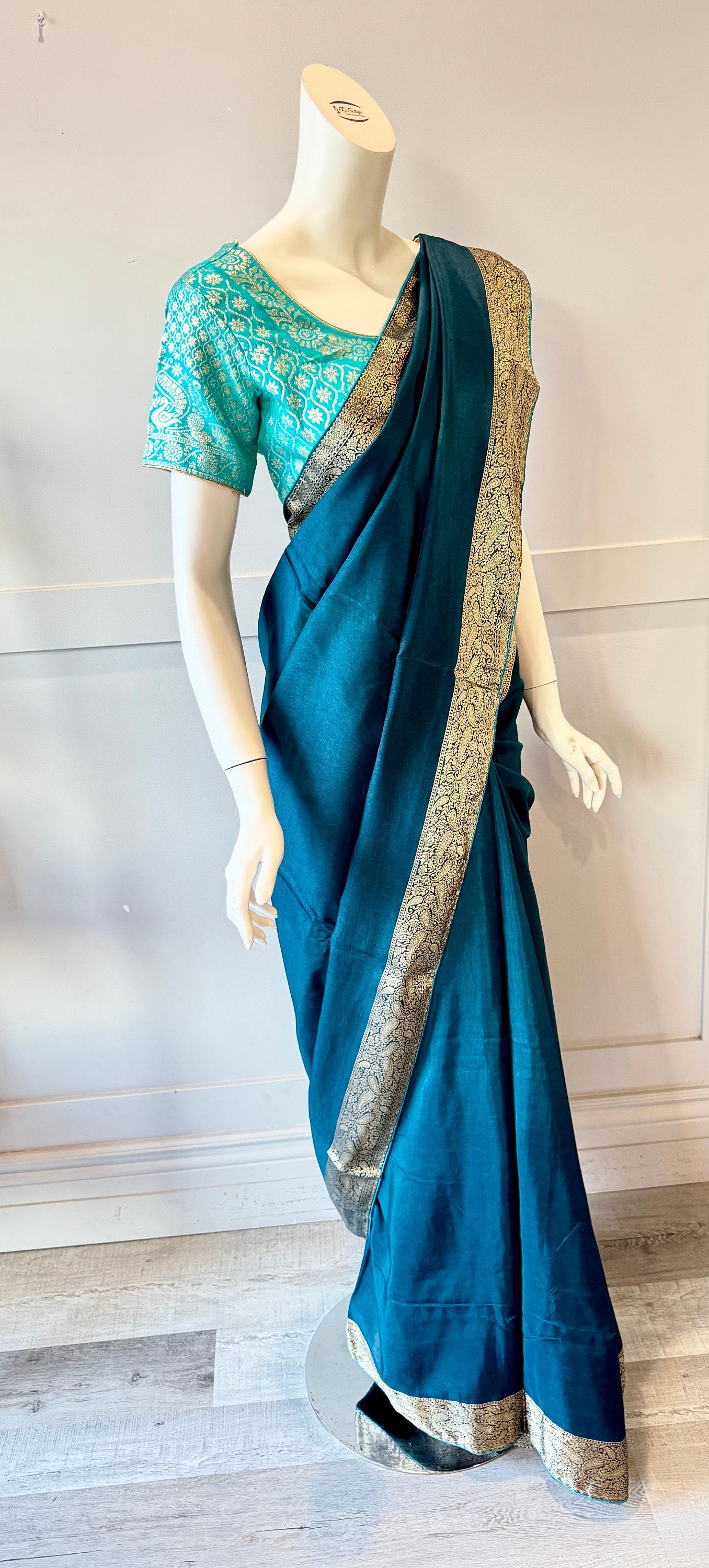Peacock Blue Saree