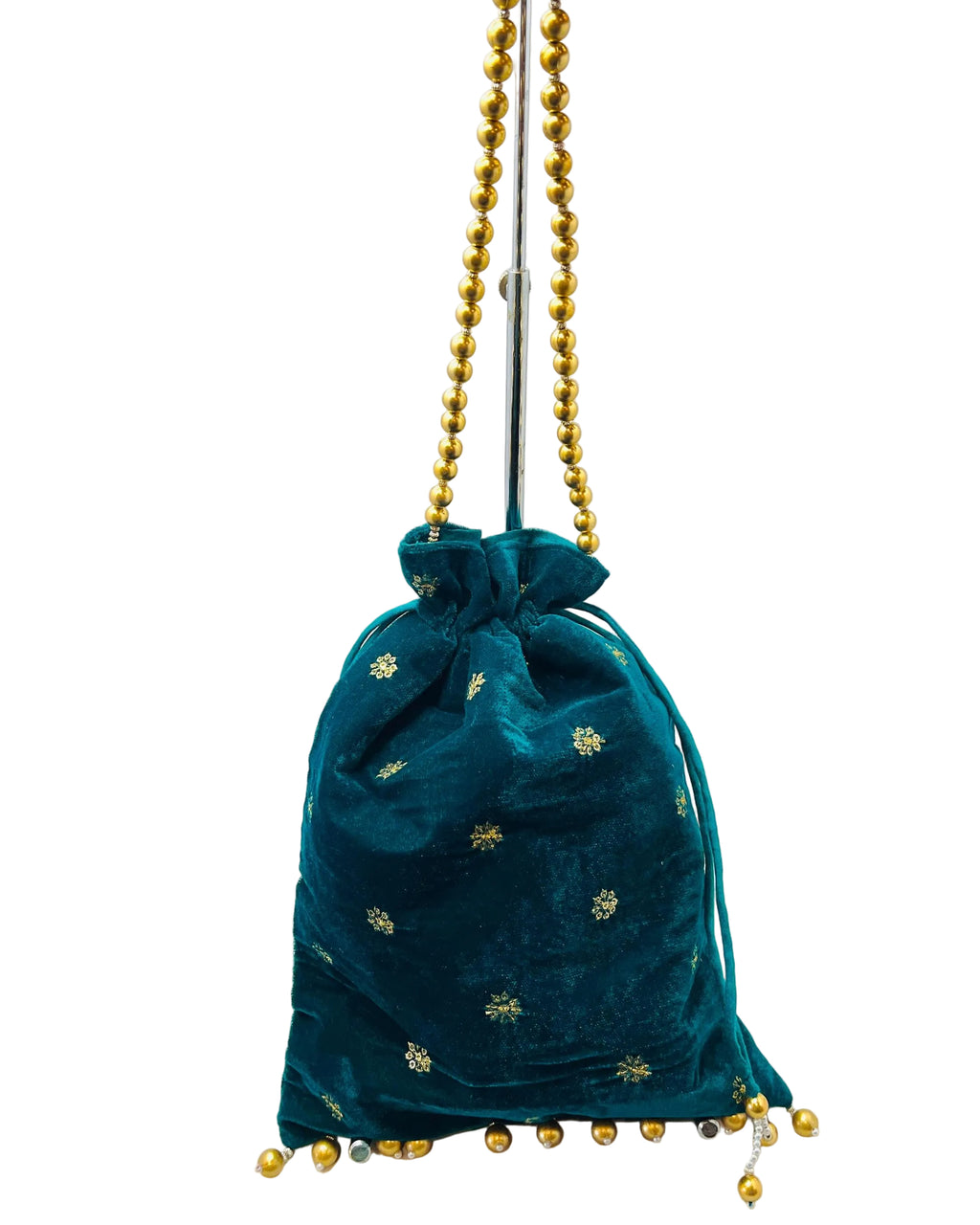 Teal Velvet Bag