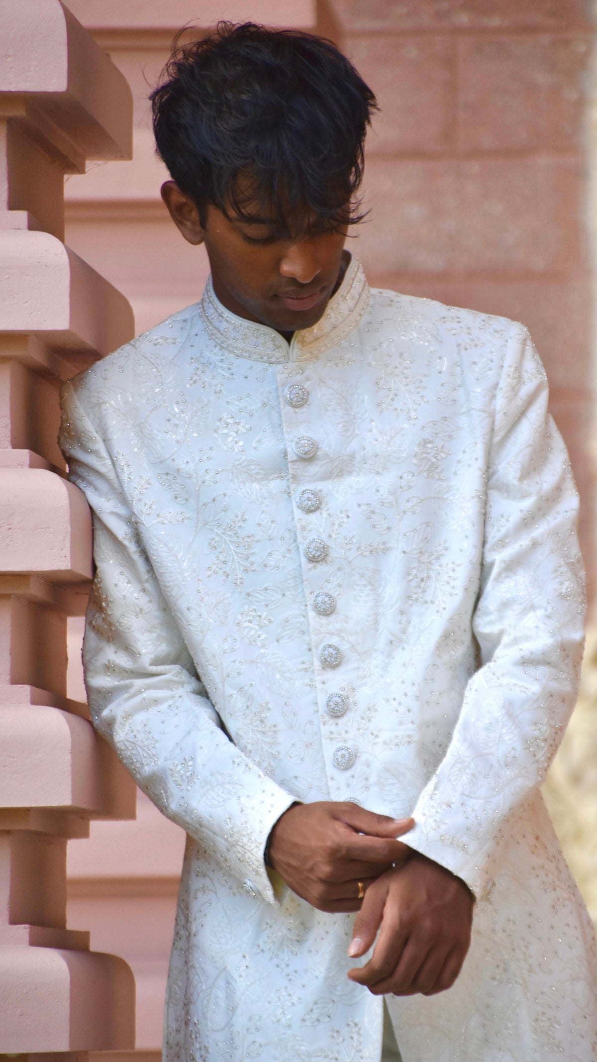 White Color Sherwani Set