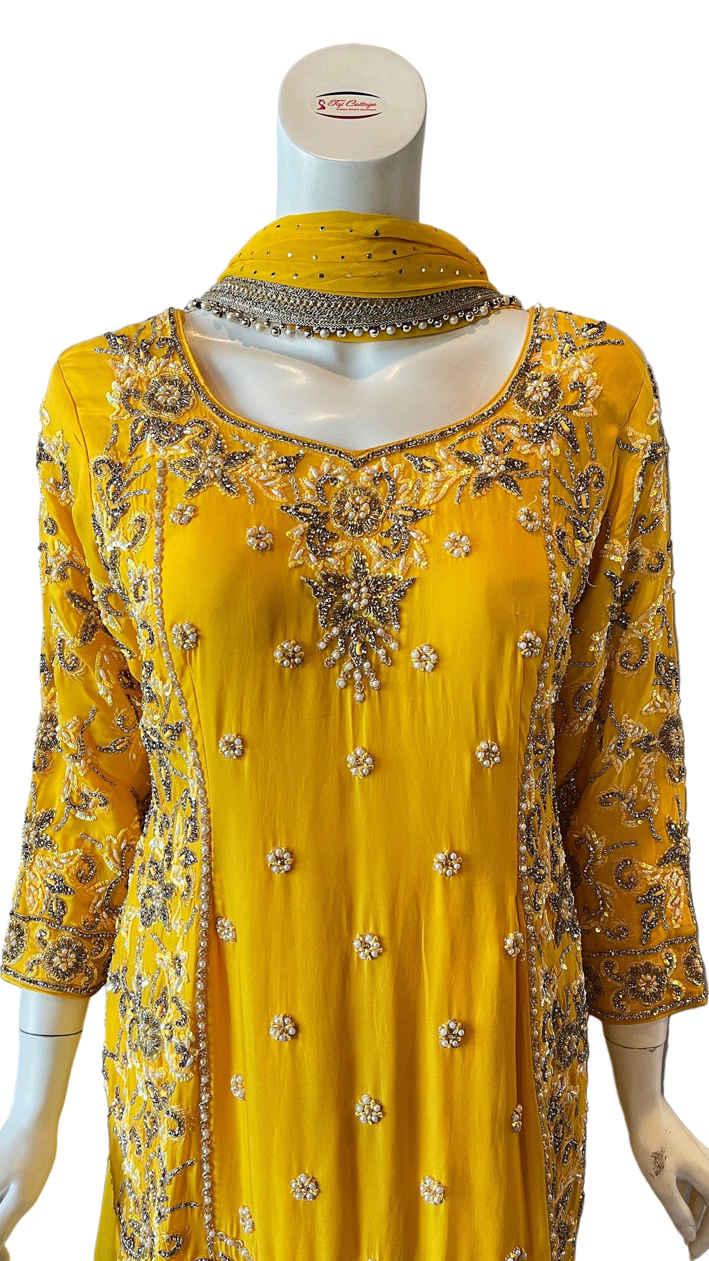 Yellow Georgette Palazzo Set