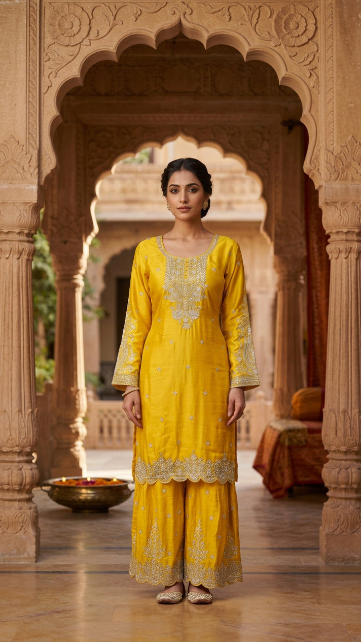 Mustard Color Sharara Set