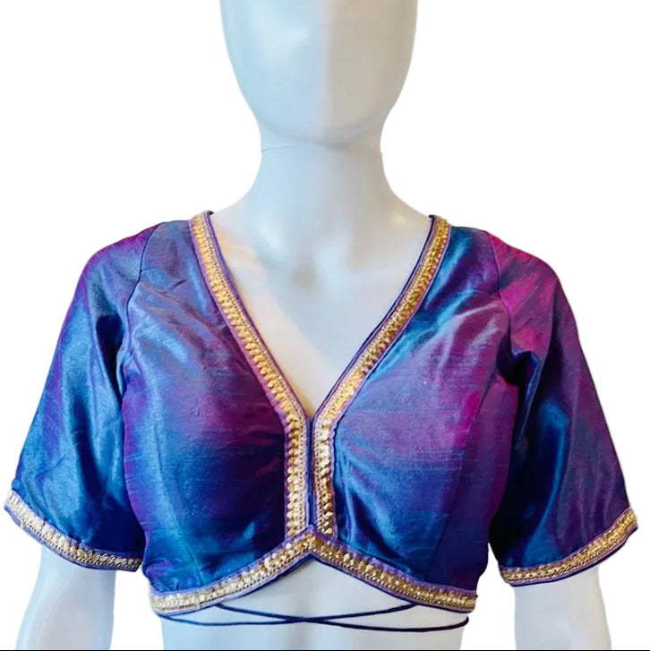 Purple &amp; Blue Ready-Made Blouse