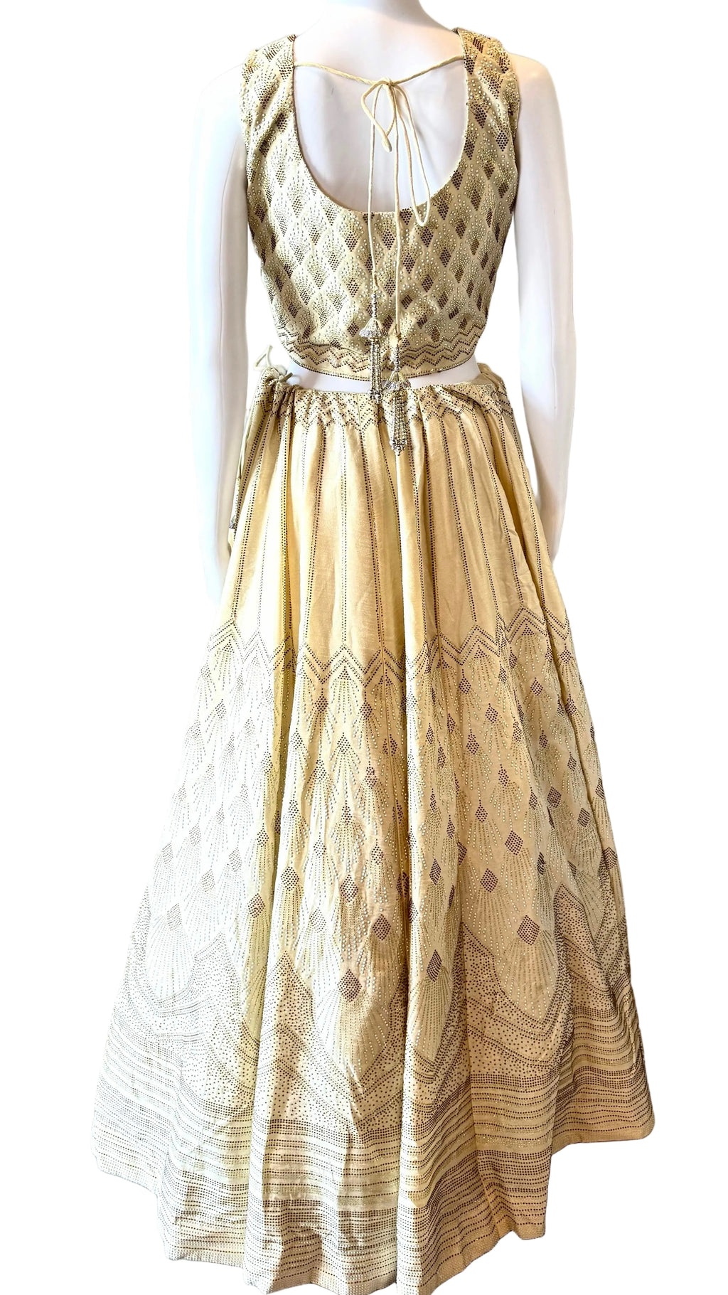 Cream Silk Blend Lehnga Set