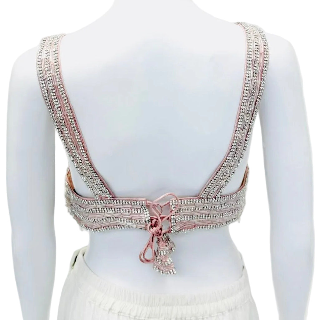 Light Pink Rhinestone Blouse