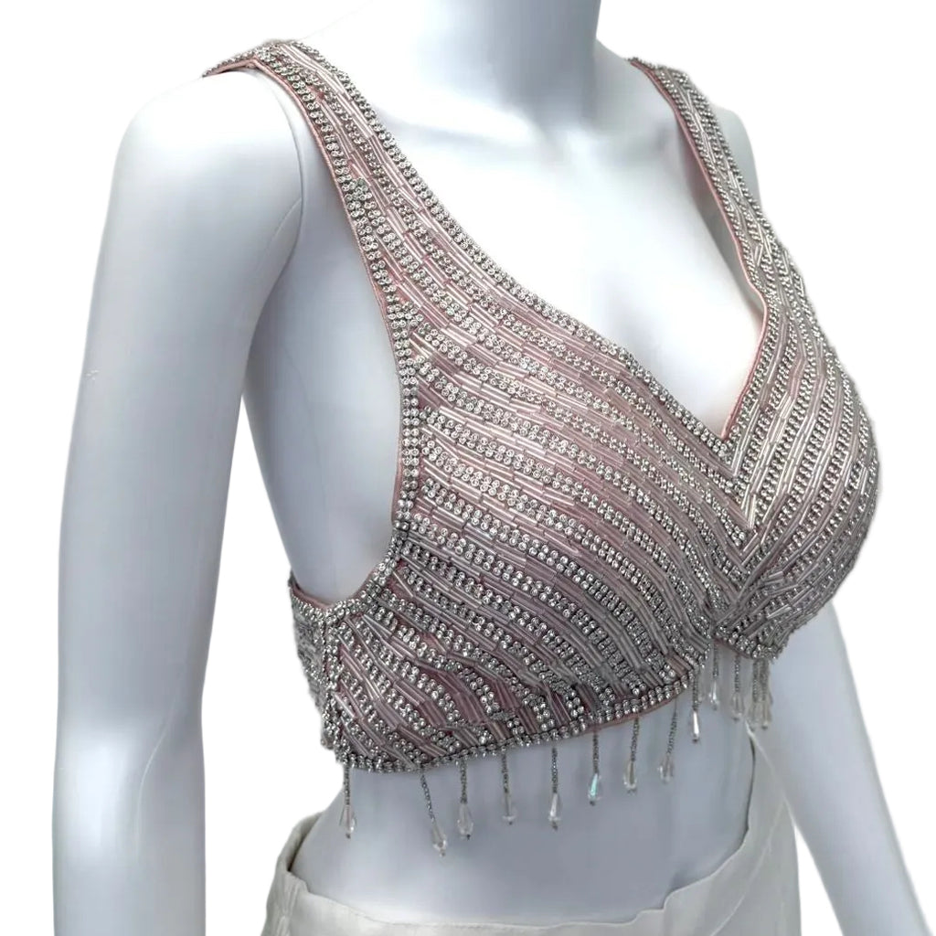 Light Pink Rhinestone Blouse