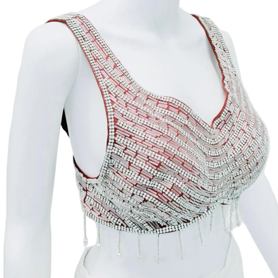 Red Rhinestone Blouse